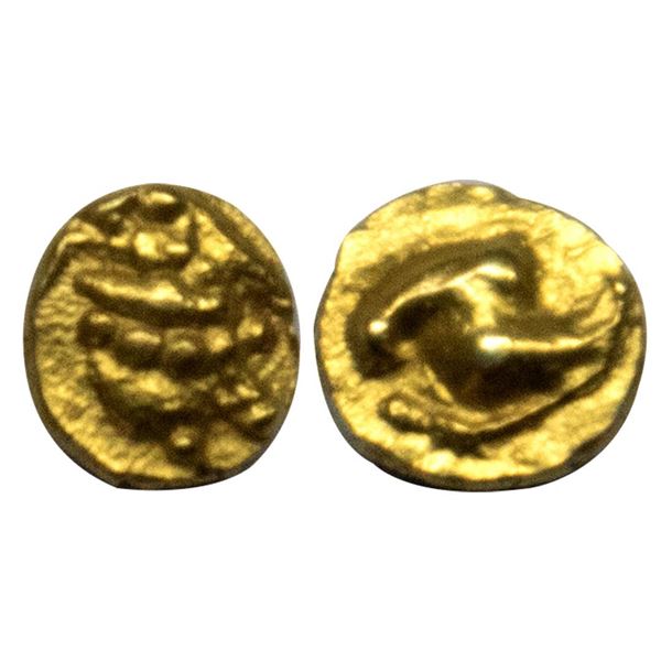 Hindu Medieval, Western Gangas (c. 10th Century AD), Gajapati, Gold ¼ Fanam, 0.08 gms.