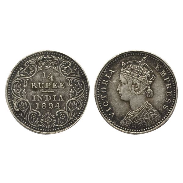 Victoria Empress, Silver ¼ Rupees, 1894, Calcutta Mint.
