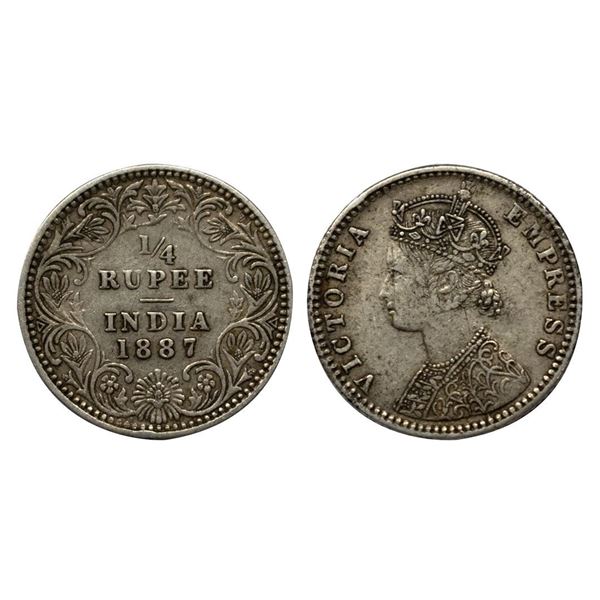 Victoria Empress, Silver ¼ Rupee, 1896, Bombay Mint.