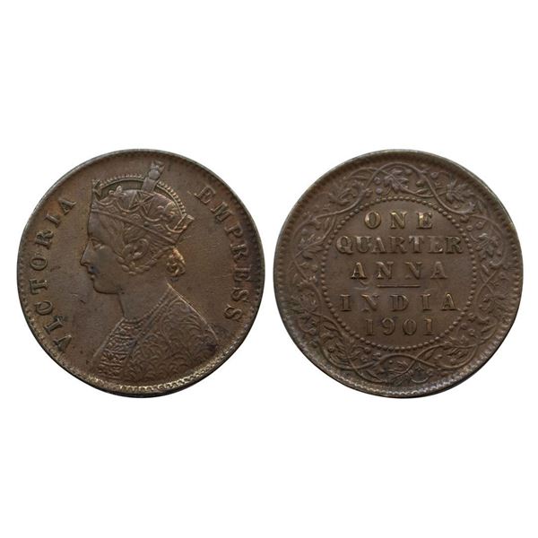 Victoria Empress, Quarter Anna, 1901, Calcutta Mint