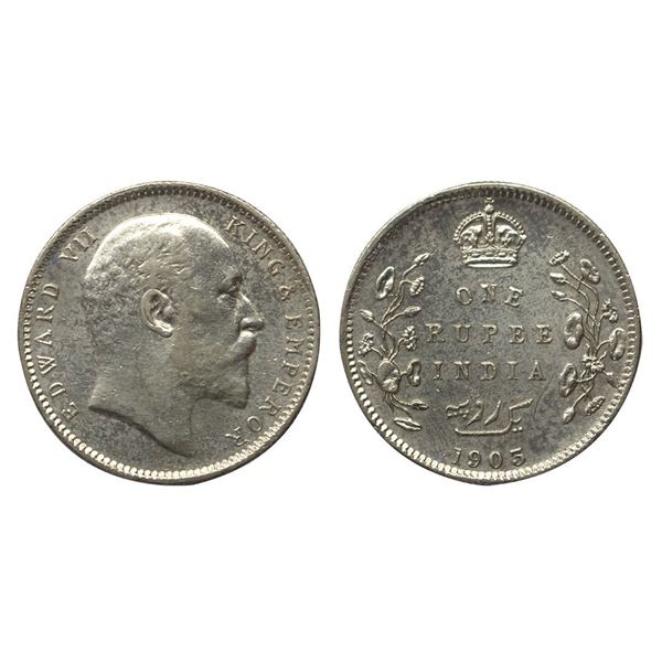 Edward VII, Silver Rupee, 1903, Calcutta Mint.