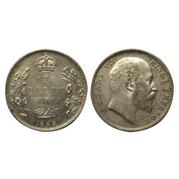 Edward VII, 1903, Silver Rupee, Bombay Mint.