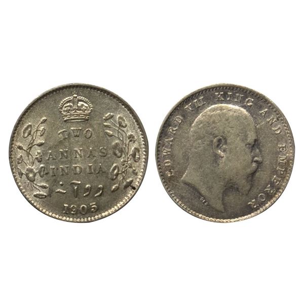 Edward VII, Silver Rupee, 1905, Calcutta Mint.