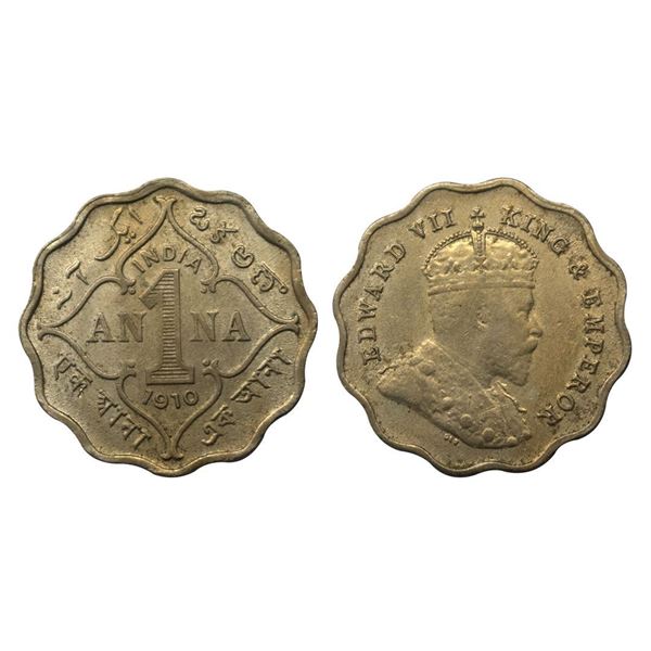 Edward VII, 1 Anna, 1910, Bombay Mint.