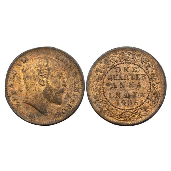 Edward VII, Copper 1/4 Anna, 6.47 gms