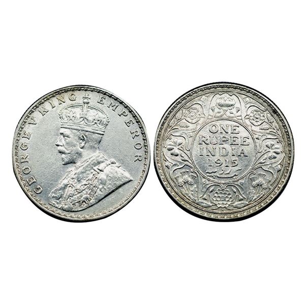 George V, 1915, Silver Rupee, Bombay Mint.