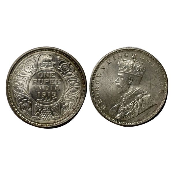 George V, Silver Rupee, 1919, Calcutta Mint