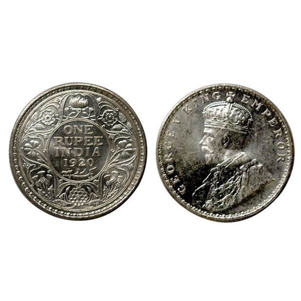George V, Silver Rupee. 1920, Calcutta Mint,