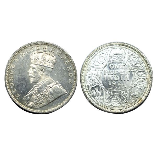 George V, 1921, Silver Rupee, Bombay Mint.