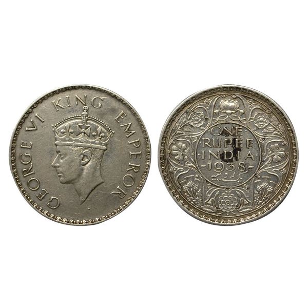 George V, 1938, Silver Rupee, 11.61 gms, Bombay Mint.