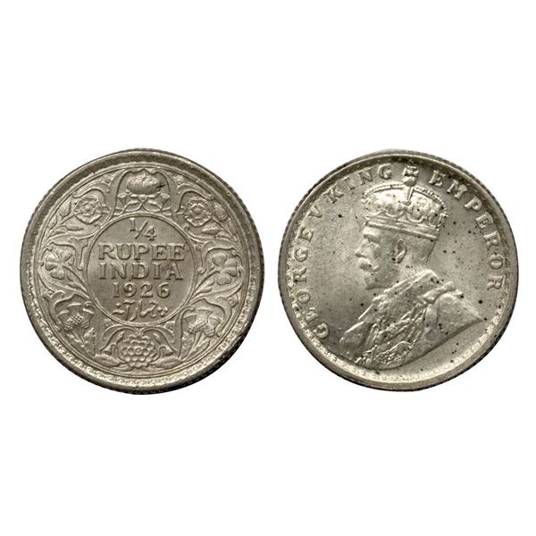 George V, Silver ¼ Rupee, 1926, Bombay Mint