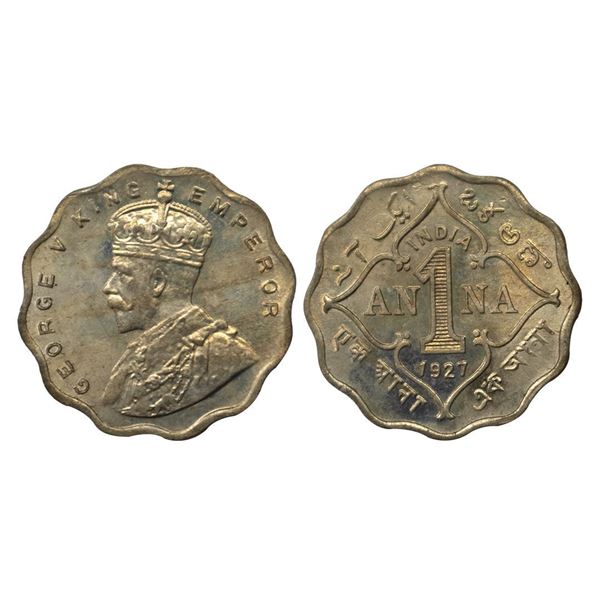 George V, 1 Anna, 1927, Calcutta Mint.