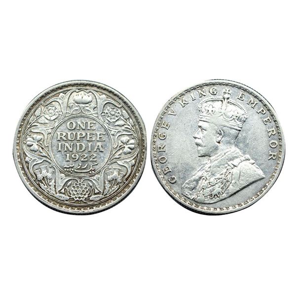 George VI, 1922, Silver Rupee, Bombay Mint.