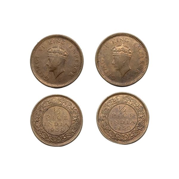 George VI, ½ Pice, 1939, Bombay Mint.