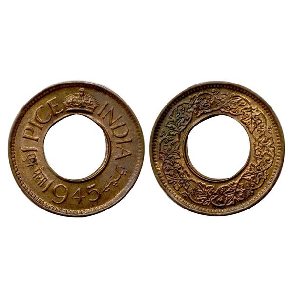 George VI, 1945, 1 Pice, Calcutta Mint.