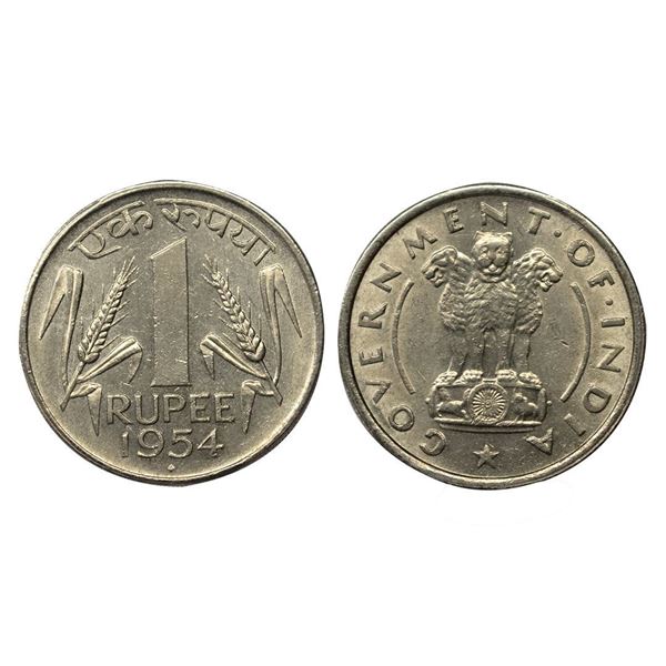1954, Rupee, 11.60 gms, Bombay Mint, KM #7.2.