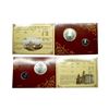 Image 1 : 2004, 150 Years of India Post, Proof set of 2 coins, 100 rupees and 1 rupee, Kolkata mint.