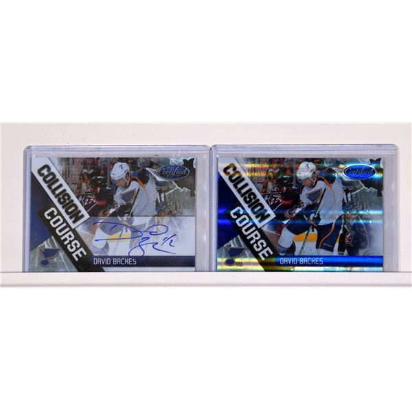 Hockey Cards - 2 Card Lot featuring David Backes, 1 Signed