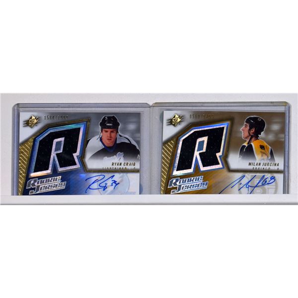 Hockey Cards - 2 Card Lot of Rookie Jersey Signed Cards