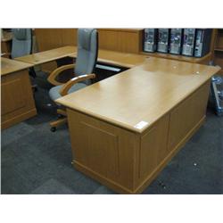 Oak L-shape Executive Desk
