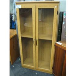 5' Oak Glass Door Cabinet