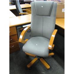 Oak Frame High Back Gas Lift Executive Chair