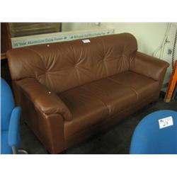 Brown Leather Sofa (damaged)