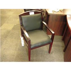 Mahogany Framed Leather Client Chair (s1)