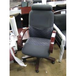 Mahogany Frame High Back Executive Chair