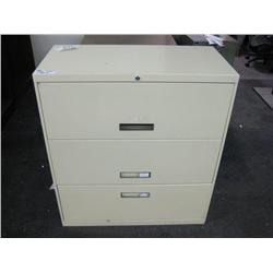 Beige 3 Drawer Lateral File Cabinet