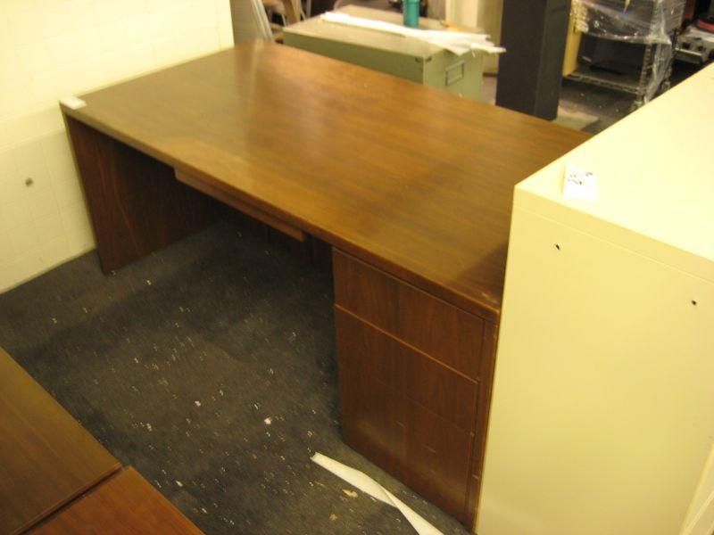 Walnut Double Pedestal Executive Desk