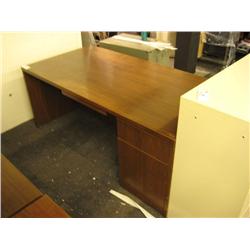 Walnut Double Pedestal Executive Desk