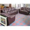 Image 1 : 3 Piece Burgandy Leather Sofa Set