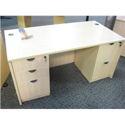 Maple Double Pedestal Sales Desk