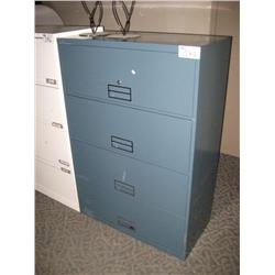 Blue 4 Drawer File Cabinet