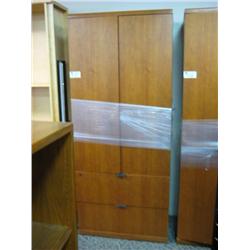 8 Ft Cherry 2 Door Cabinet With 2 Drawers