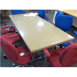 Green/ Walnut 8 Ft Boardroom Table