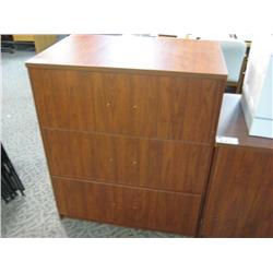 Cherry 3 Drawer Lateral File Cabinet