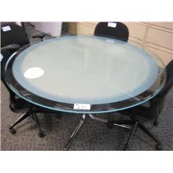 Round Glass Top Conference Table