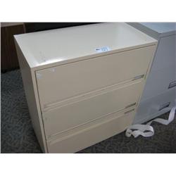 Cream 3 Drawer File Cabinet