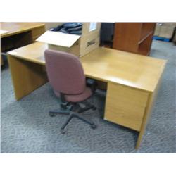 Oak Single Pedestal Desk