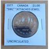 Image 1 : 1977 $1.00 SWL & Attached Jewel Uncircuated