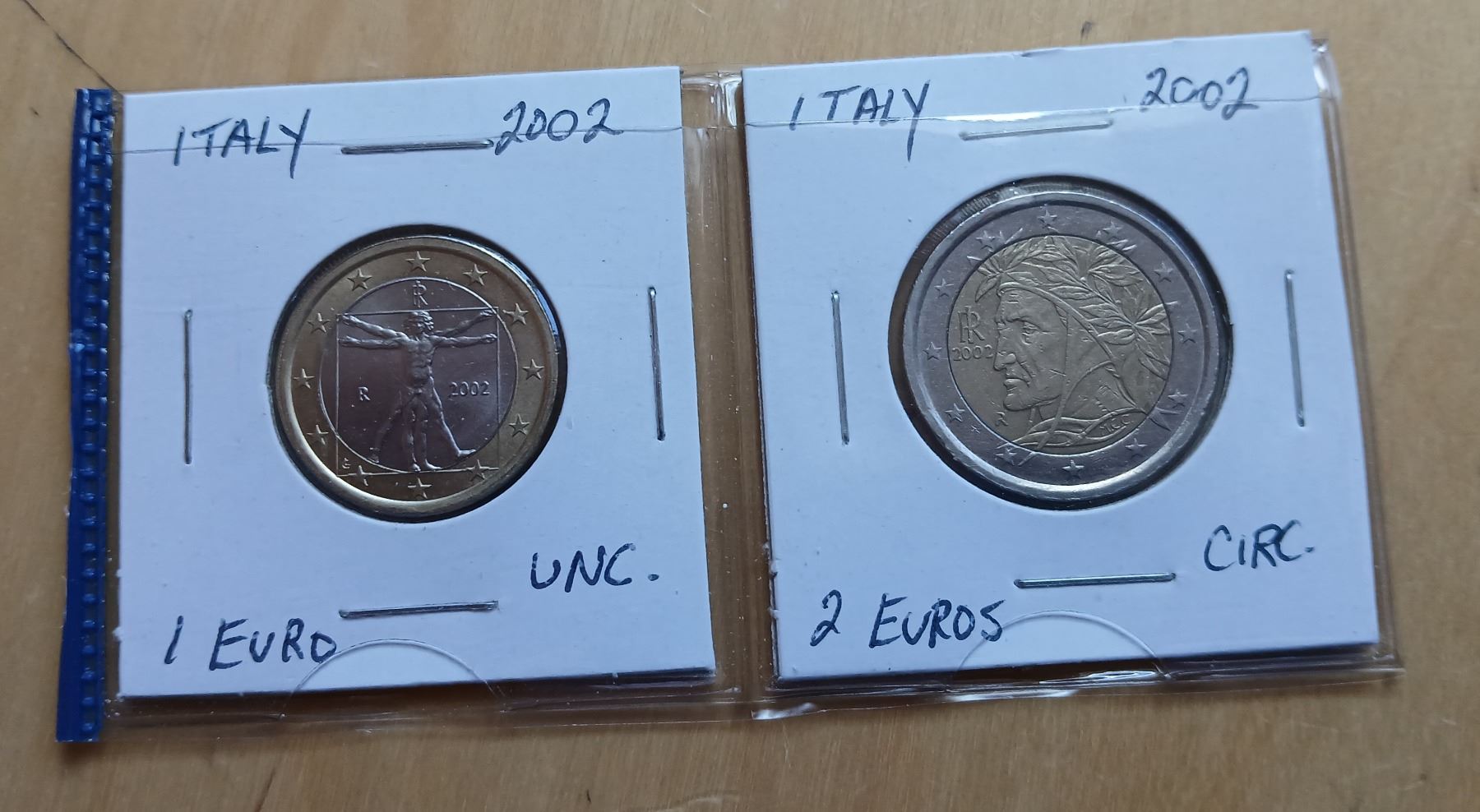 1 Rupes Italy Italy 1 and 2 Euro Coins