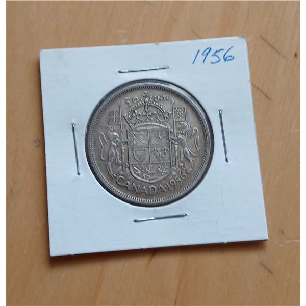 1956 Silver Canadian Half Dollar