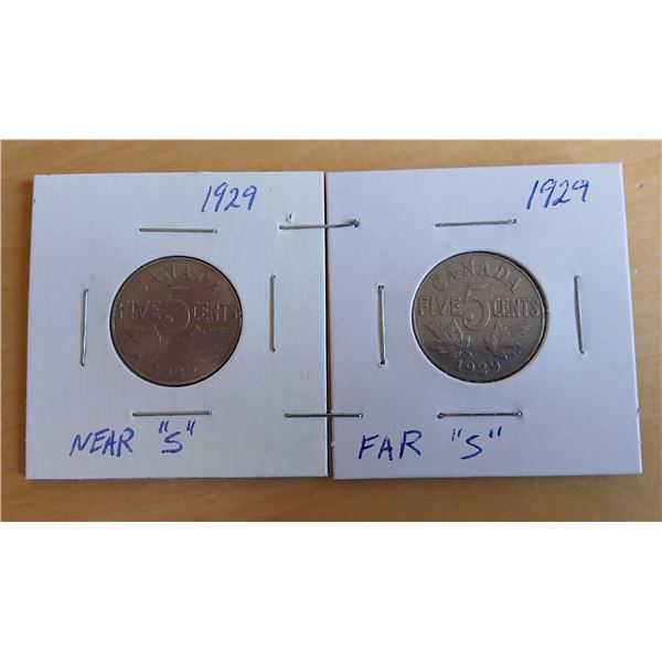 1929 Nickels (Near and Far "S")