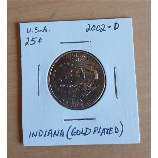 2002-D Indiana Quarter (Gold Plated)