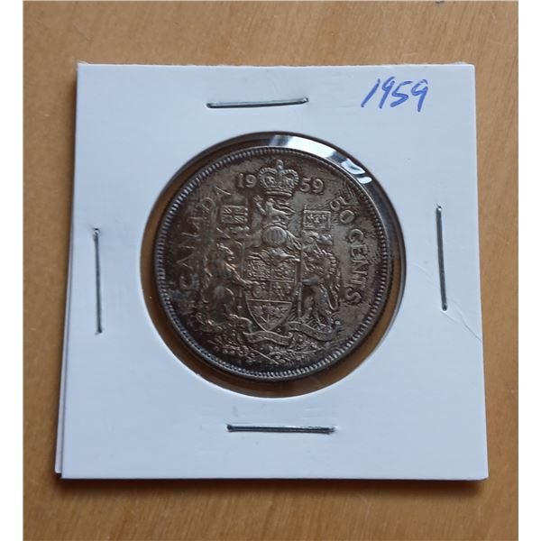 1959 Canadian Half Dollar Silver