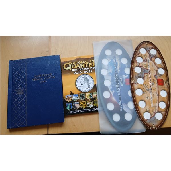 Various Empty Coin Folders