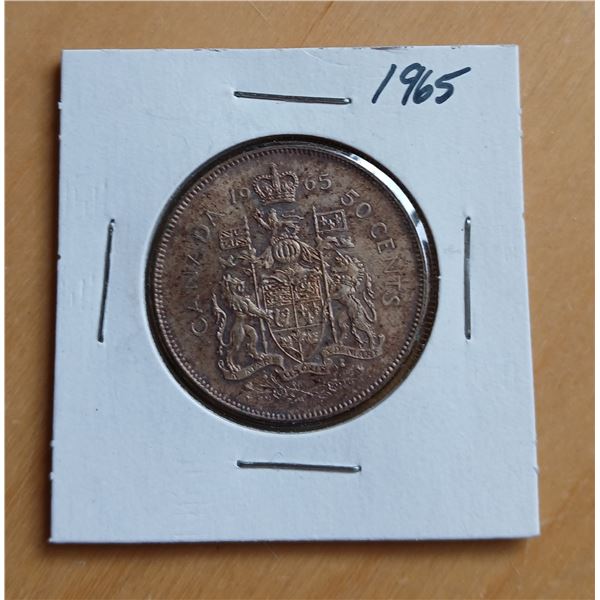1965 Silver Canadian Half Dollar