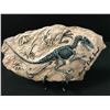 Image 1 : HOWARD, NEIL, PRATT, GOLDBLOOM AND DERN SIGNED JURASSIC PARK FOSSIL WITH COA